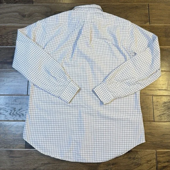 Polo Ralph Lauren Button‎ Down Shirt Men's Med Windowpane Plaid Pink Brown * - Picture 5 of 9